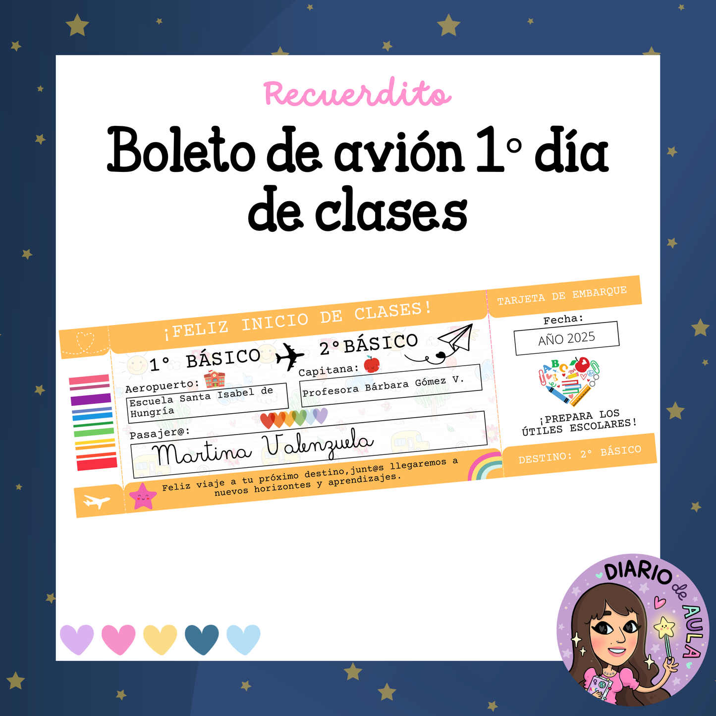 Boleto de avión 1° día de clases