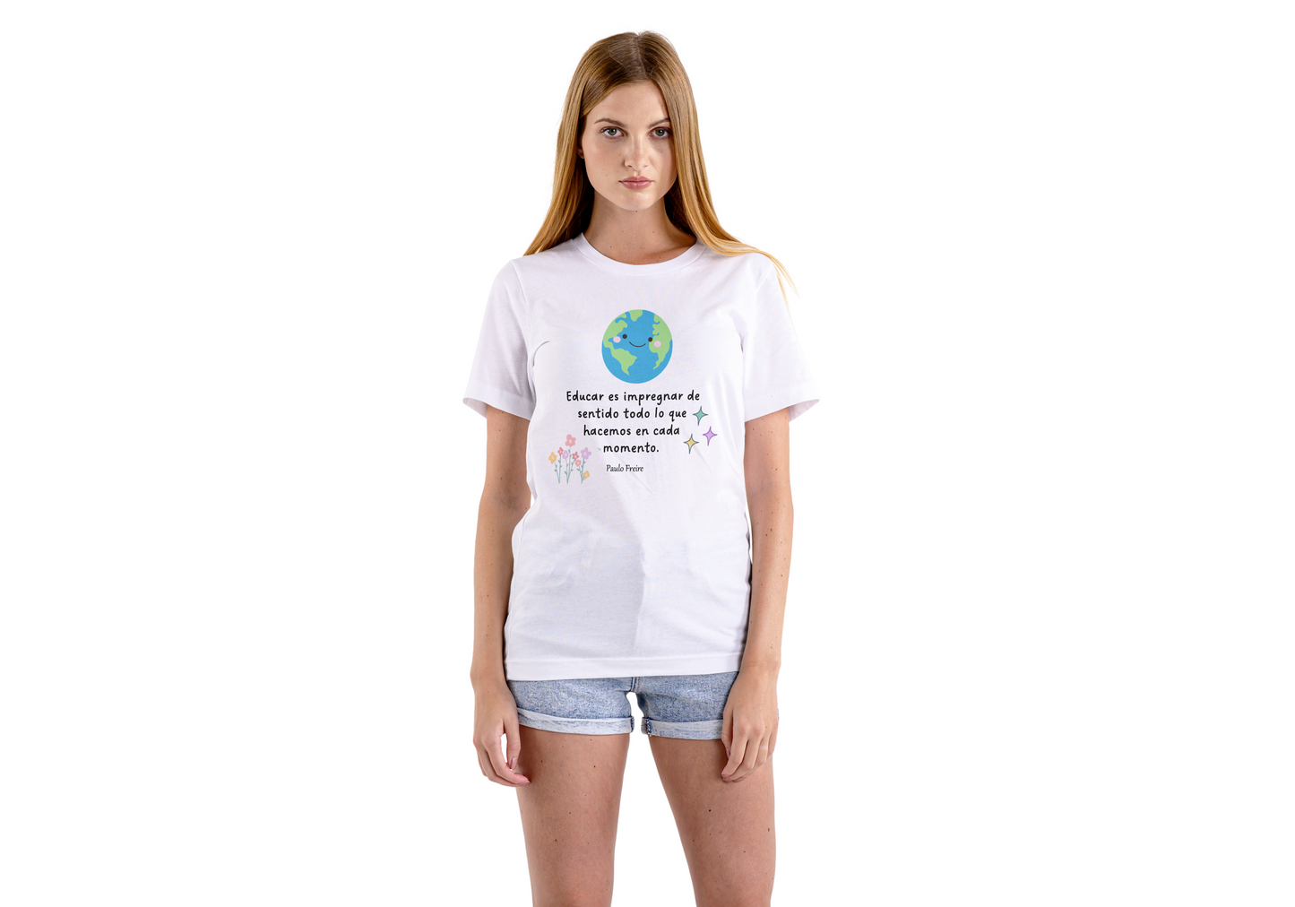 Polera frase Paulo Freire