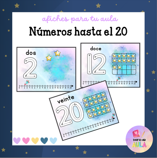 Números del 0 al 20 - Galaxia y Estrellas